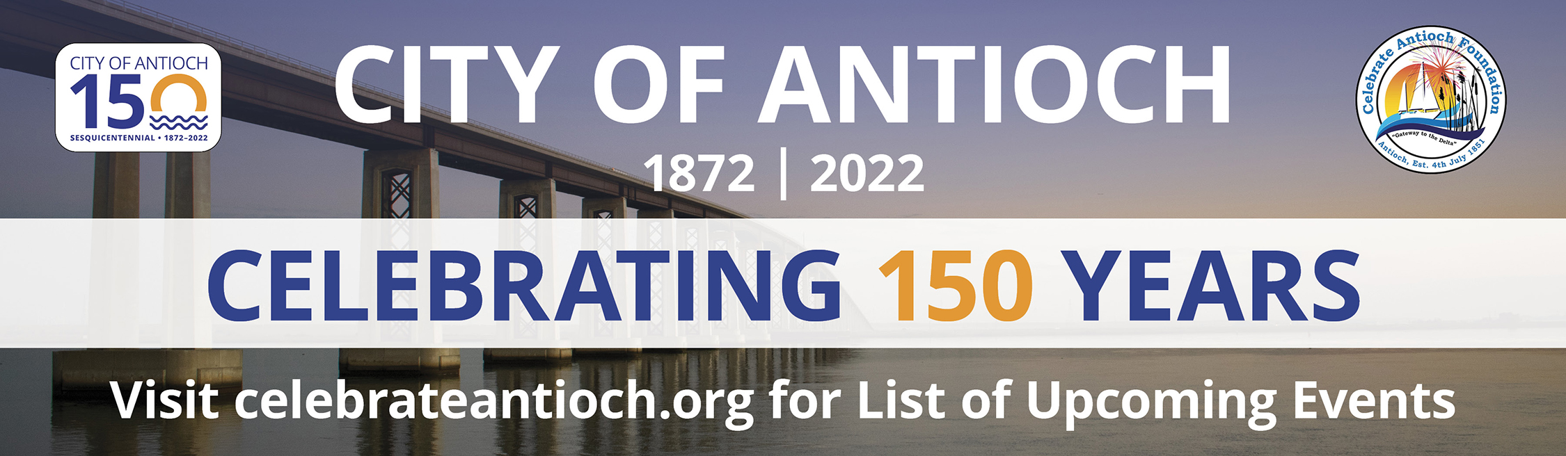 The main promotional image of the City of Antioch Sesquicentennial